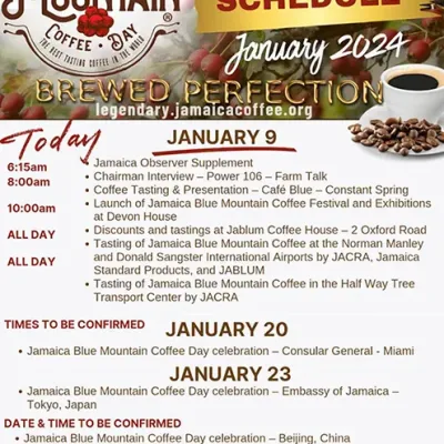 schedule-of-events Jamaica Blue Mountain Coffee Day 2024